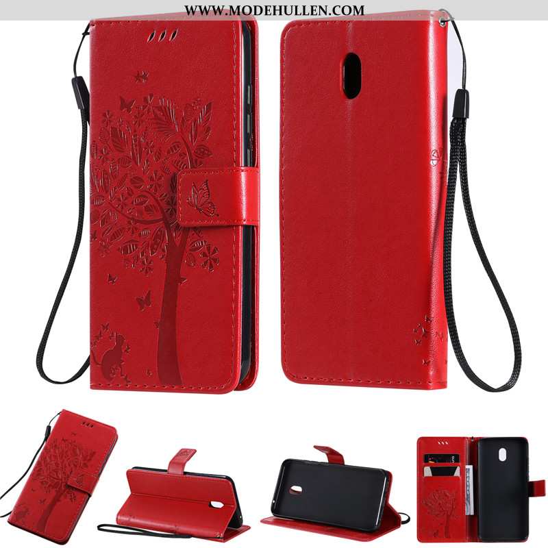 Hülle Xiaomi Redmi 8a Lederhülle Handy Alles Inklusive Folio Rot Lila
