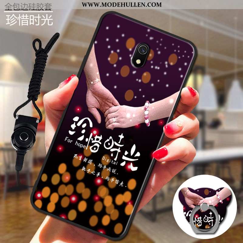 Hülle Xiaomi Redmi 8a Weiche Silikon Case Handy Rot Einfassung Grau