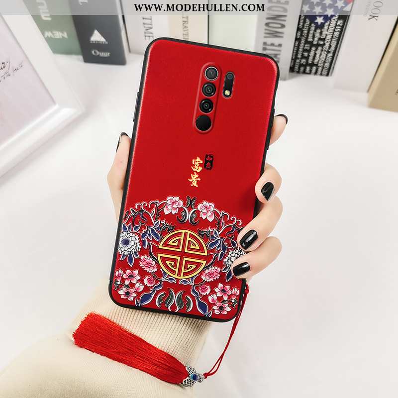 Hülle Xiaomi Redmi 9 Trend Weiche Palast Silikon Retro Nubuck Persönlichkeit Rote