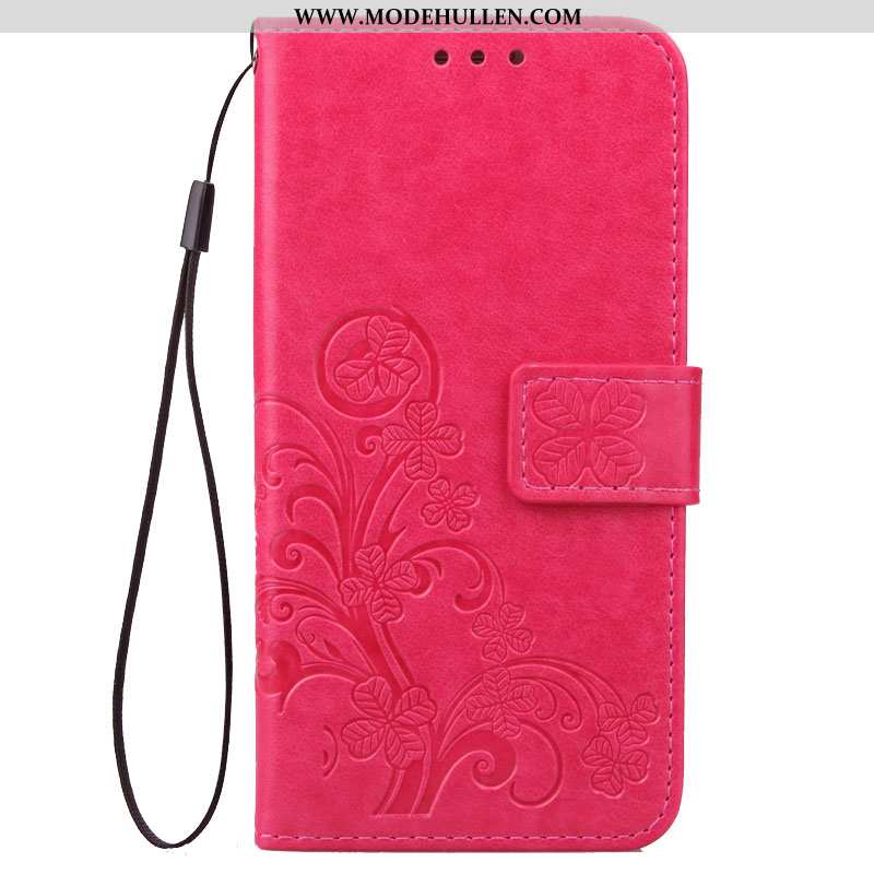 Hülle Xiaomi Redmi Note 5 Schutz Lederhülle Case Rot Mini Handy Rosa