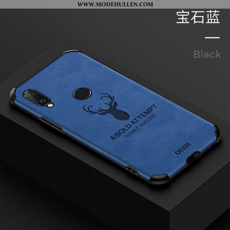 Hülle Xiaomi Redmi Note 7 Leder Muster Einfach Schutz Alles Inklusive Blau