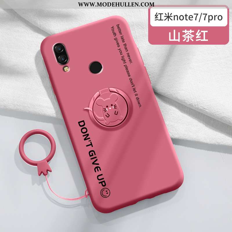 Hülle Xiaomi Redmi Note 7 Schutz Persönlichkeit Netto Rot Ring Silikon Kreativ Trend Rote