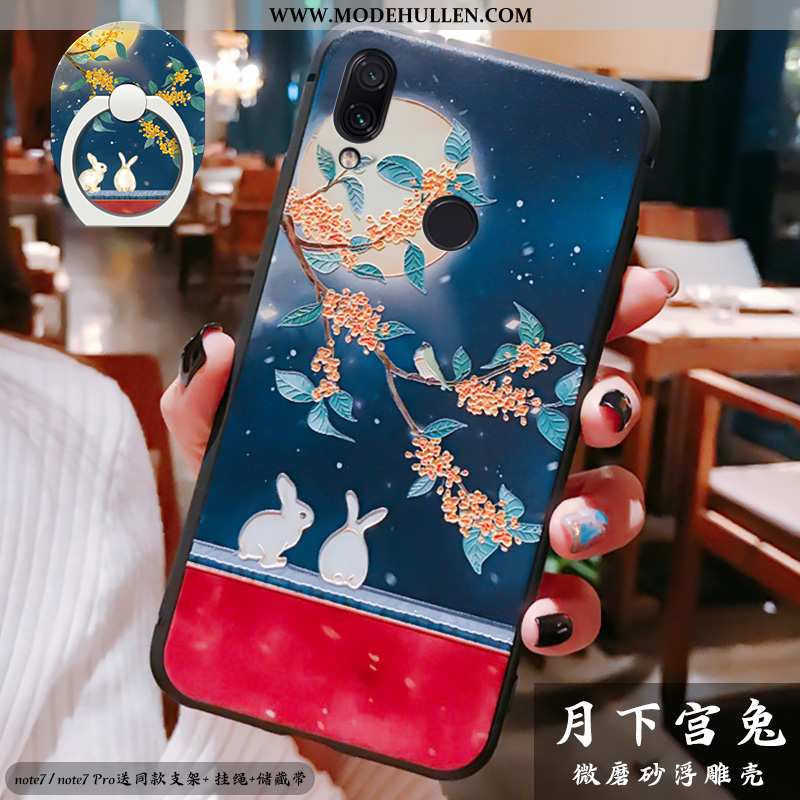 Hülle Xiaomi Redmi Note 7 Silikon Schutz Chinesische Art Halterung Handy Anti-sturz Rote
