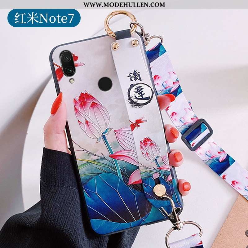 Hülle Xiaomi Redmi Note 7 Super Weiche Blau Handy Trend Case Chinesische Art