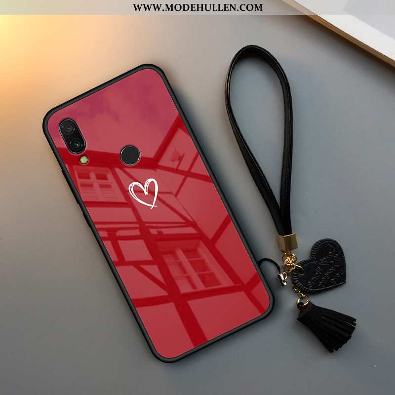 Hülle Xiaomi Redmi Note 7 Weiche Silikon Schutz Anti-sturz Liebe Glas Persönlichkeit Rote