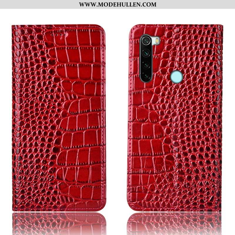 Hülle Xiaomi Redmi Note 8t Lederhülle Schutz Alles Inklusive Handy Anti-sturz Case Rot Rote