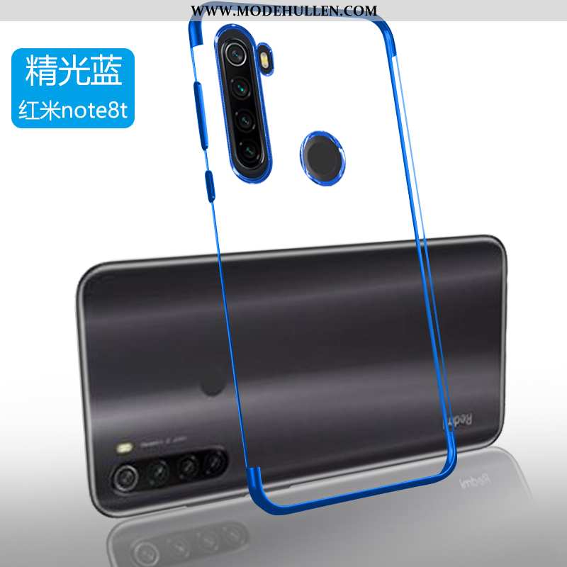 Hülle Xiaomi Redmi Note 8t Schutz Transparent Silikon Handy Blau Rot