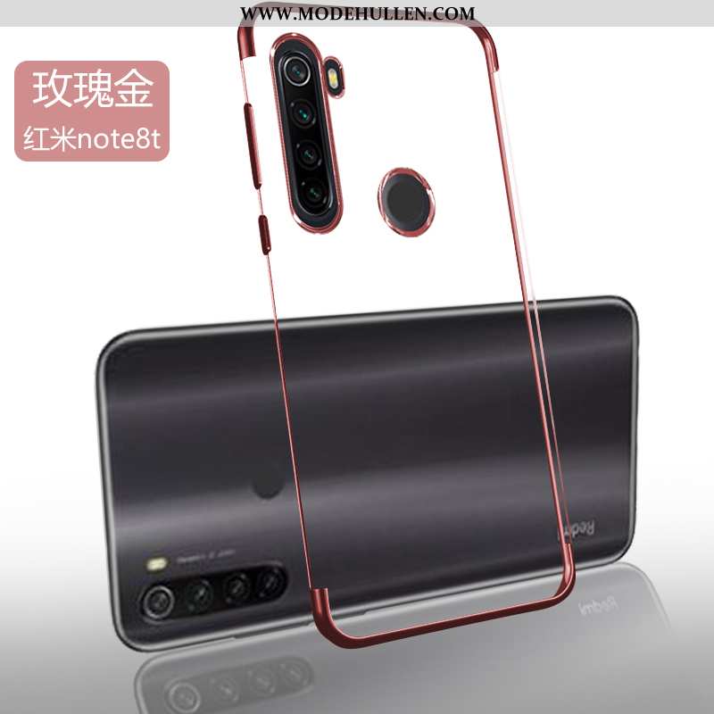 Hülle Xiaomi Redmi Note 8t Schutz Transparent Silikon Handy Blau Rot