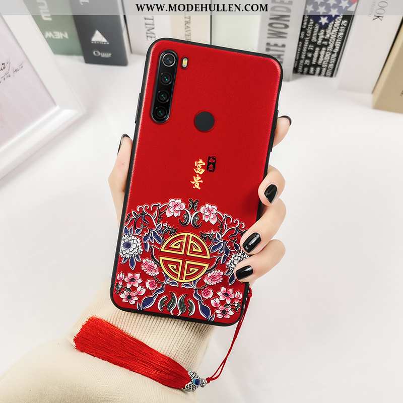 Hülle Xiaomi Redmi Note 8t Silikon Schutz Kreativ Rot Chinesische Art Trend Einfassung Rote
