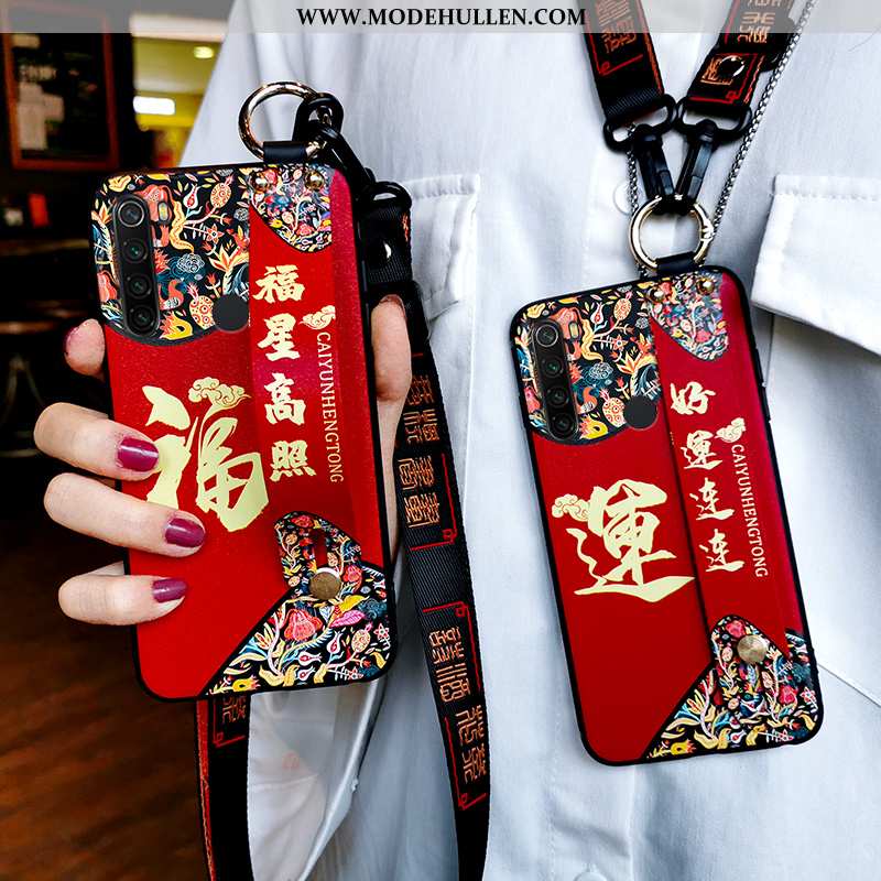 Hülle Xiaomi Redmi Note 8t Trend Weiche Chinesische Art Rot Hängende Verzierungen Silikon Rote