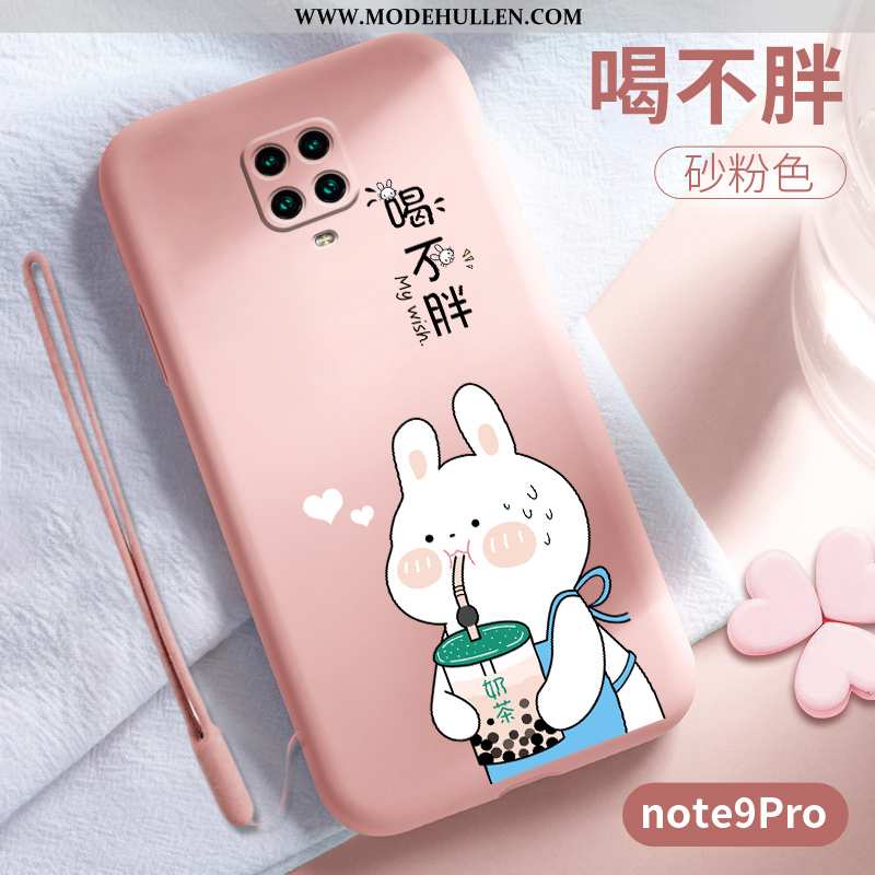 Hülle Xiaomi Redmi Note 9 Pro Silikon Schutz Karikatur Weiche Persönlichkeit Nette Case Rosa