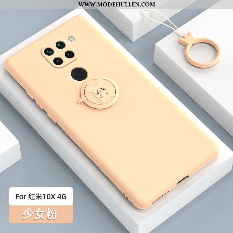Hülle Xiaomi Redmi Note 9 Weiche Silikon Trend Schutz Handy Halterung Nubuck Rosa