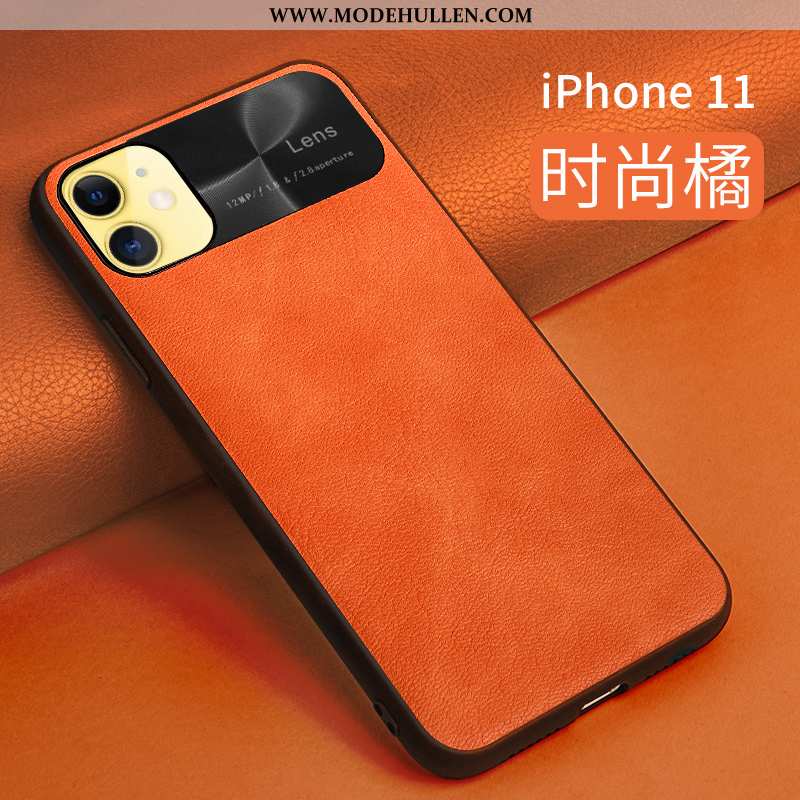 Hülle iPhone 11 Dünne Silikon Handy Orange Alles Inklusive Leder