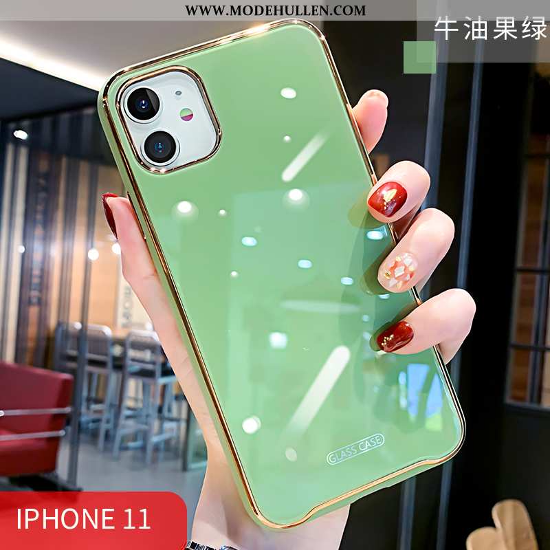 Hülle iPhone 11 Glas Weiche Handy Einfach Anti-sturz Schutz Grün