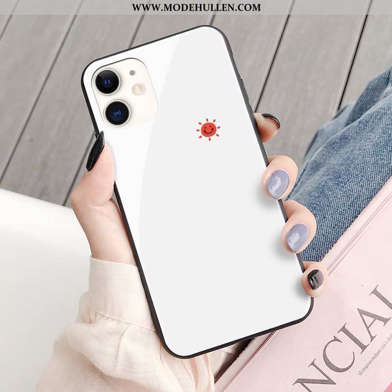 Hülle iPhone 11 Mode Persönlichkeit Mini Glas Handy Sonne Weiße