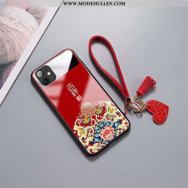 Hülle iPhone 11 Mode Persönlichkeit Netto Rot Einfach Silikon Anti-sturz Kreativ Rote