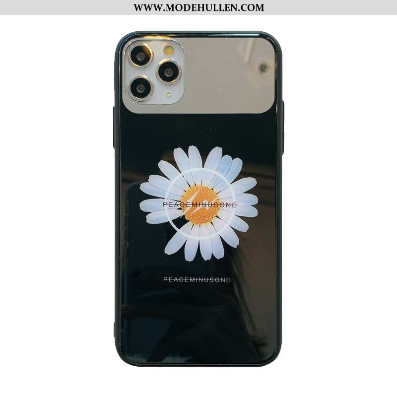 Hülle iPhone 11 Pro Glas Chrysanthemes Case Schwarz Schwer Netto Rot
