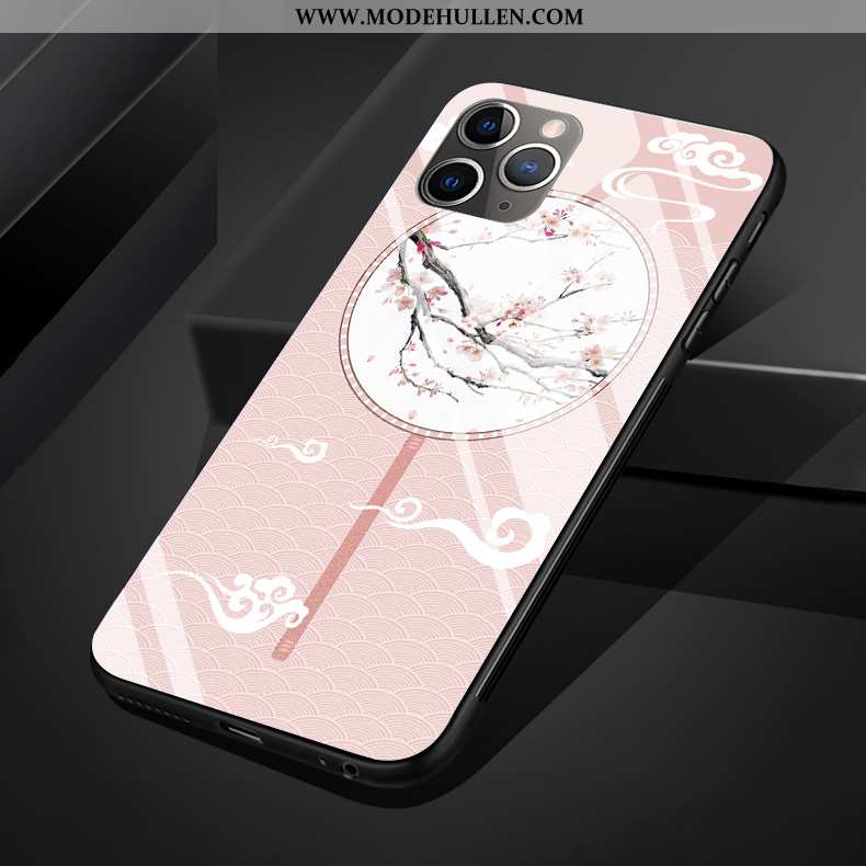 Hülle iPhone 11 Pro Max Glas Silikon Kunst Schutz Rosa Palast