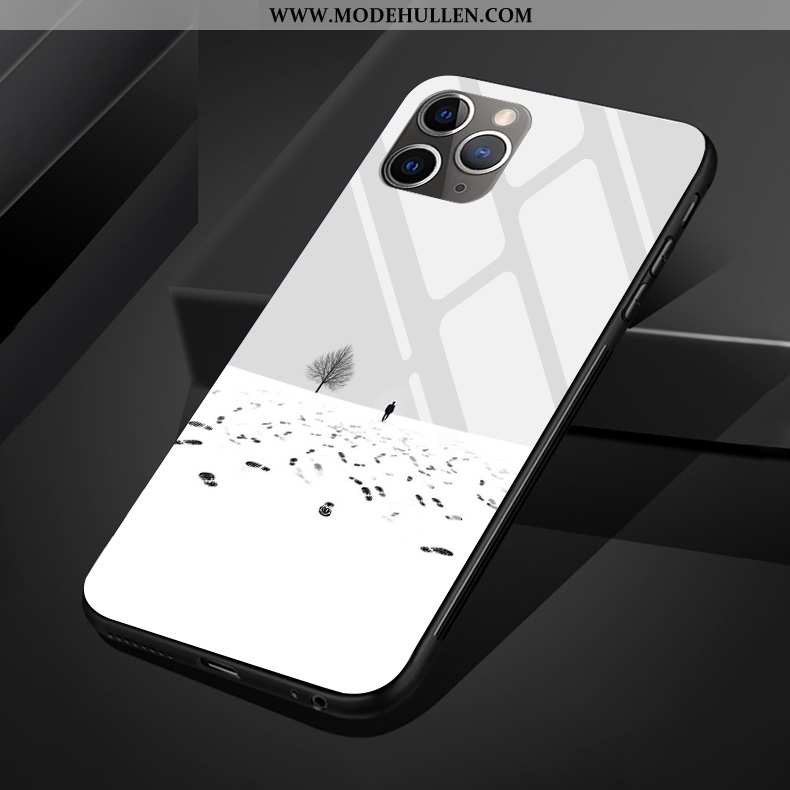 Hülle iPhone 11 Pro Max Schutz Glas Europa Schwarz Silikon Einfach Handy