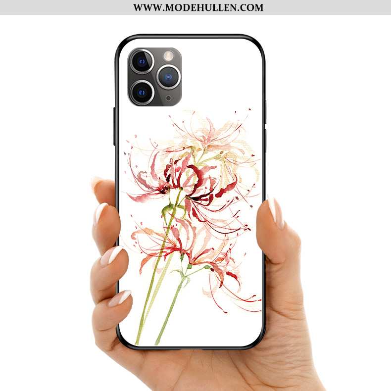 Hülle iPhone 11 Pro Max Schutz Glas Kunst Weiß Handy Chinesische Art Weiße