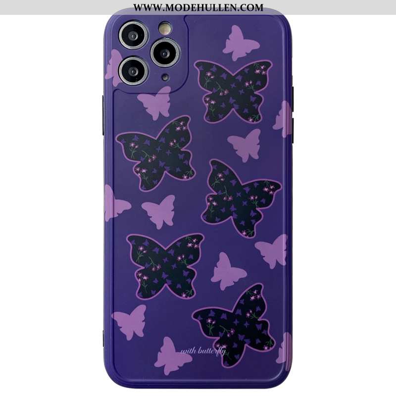 Hülle iPhone 11 Pro Max Schutz Persönlichkeit Lila Case Silikon Schmetterling