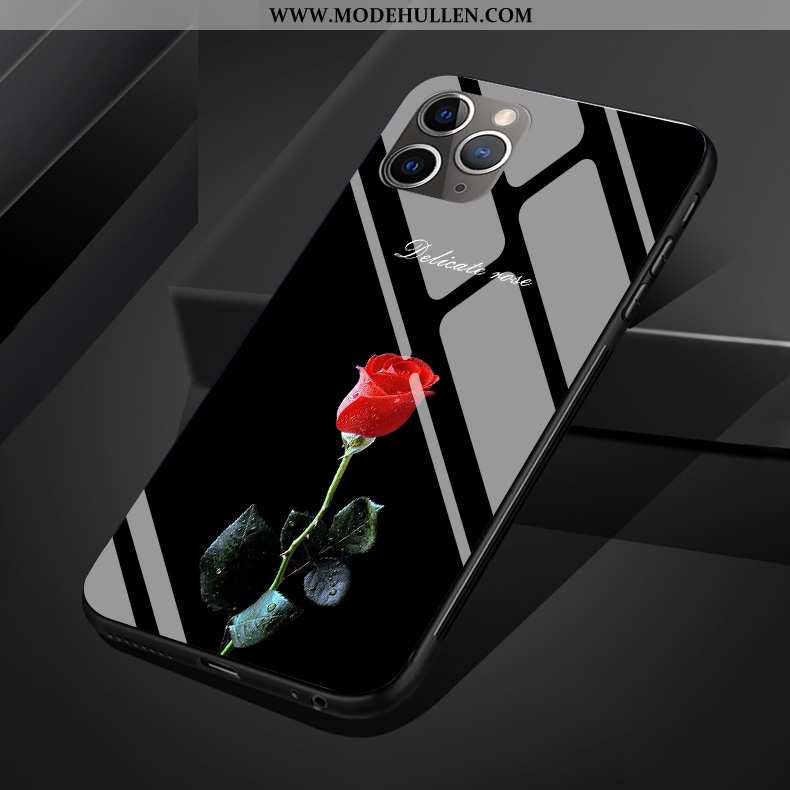 Hülle iPhone 11 Pro Max Silikon Schutz Schwarz Licht Handy Glas