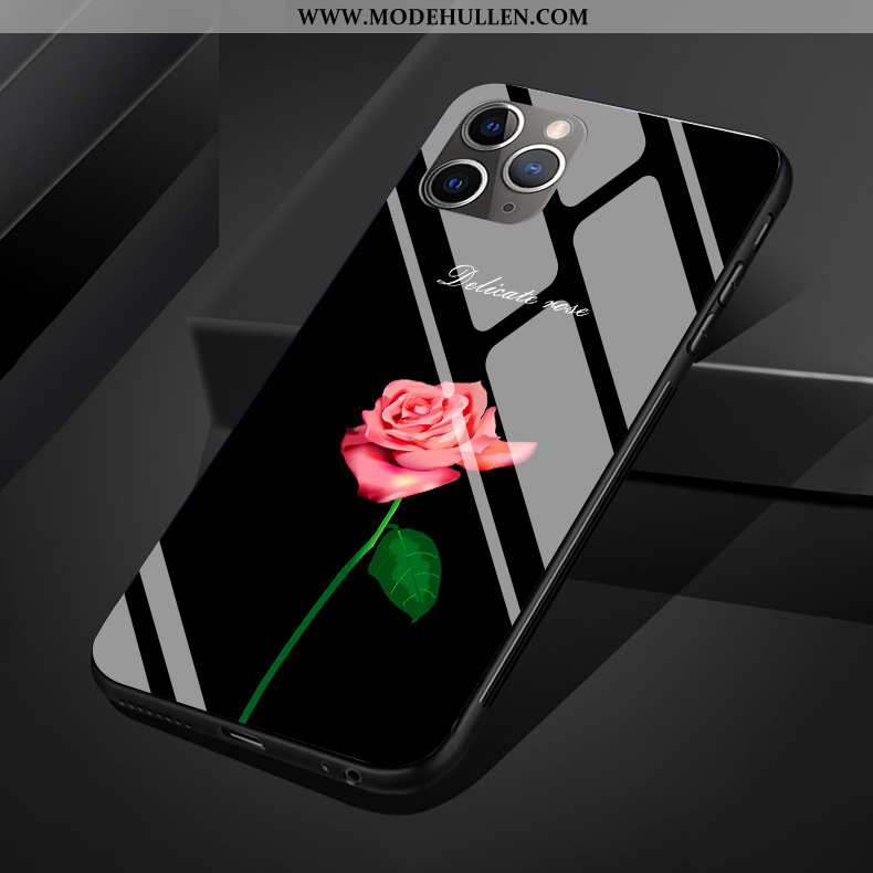 Hülle iPhone 11 Pro Max Silikon Schutz Schwarz Licht Handy Glas