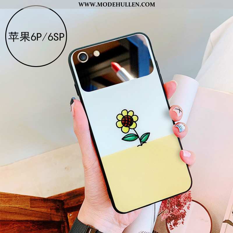 Hülle iPhone 6/6s Plus Glas Persönlichkeit Gelb Spiegel Handy Case Gelbe