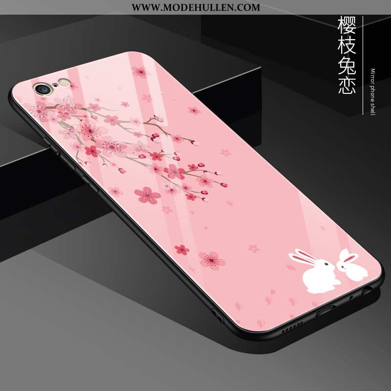 Hülle iPhone 6/6s Plus Persönlichkeit Kreativ Weiche Glas Handy Schwer Neu Rosa