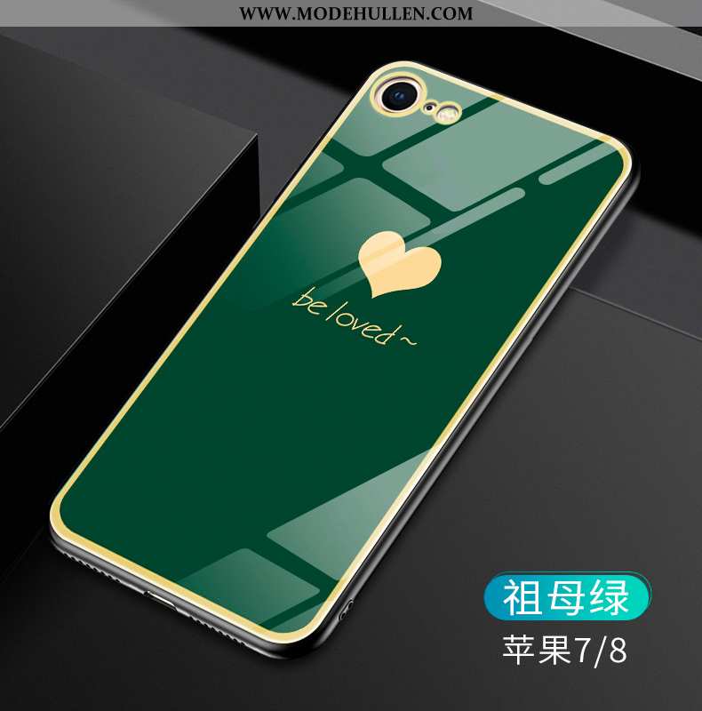 Hülle iPhone 7 Glas Persönlichkeit Handy Grau Netto Rot Einfassung Grün