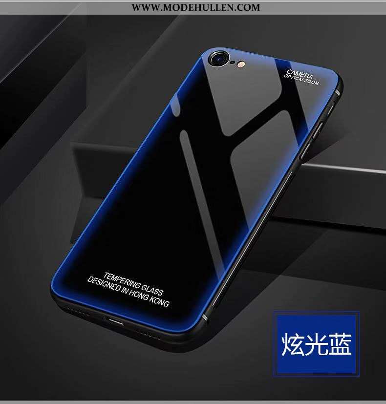 Hülle iPhone 7 Glas Trend Schwer Case Blendung Stern Temperieren Blau