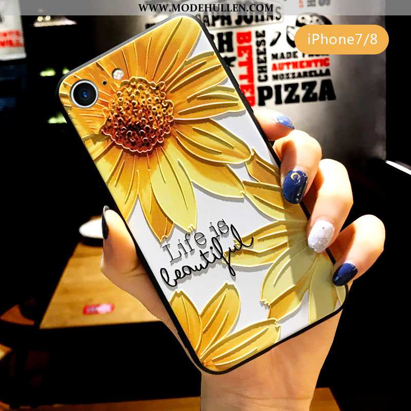 Hülle iPhone 7 Silikon Schutz Persönlichkeit Kreativ Anti-sturz Handy Nubuck Gelbe