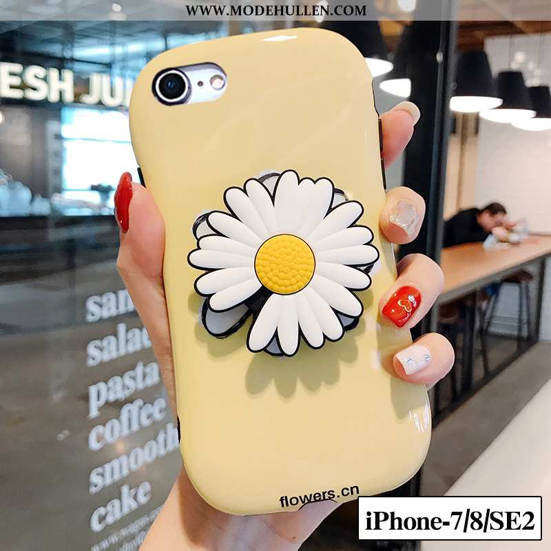 Hülle iPhone 7 Silikon Weiche Halterung Blumen Gelb Alles Inklusive Gelbe