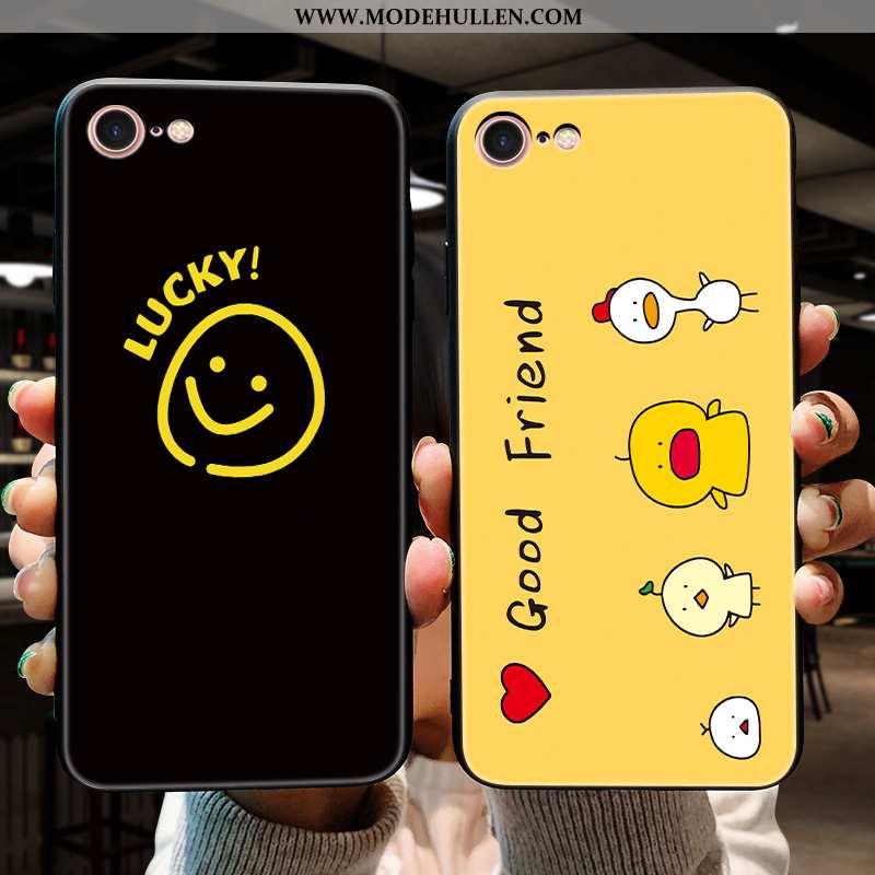 Hülle iPhone 8 Persönlichkeit Kreativ Schwarz Nubuck Silikon Weiche Nette