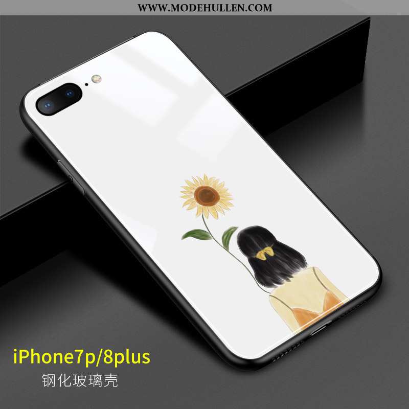 Hülle iPhone 8 Plus Kreativ Nette Weiß Einfach Handy Glas Weiße