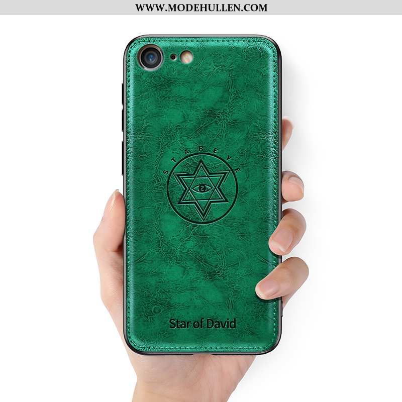 Hülle iPhone 8 Schutz Lederhülle Grün Trend Silikon Case Weiche