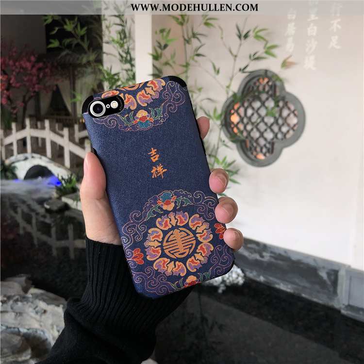 Hülle iPhone 8 Silikon Schutz Case Rot Chinesische Art High-end Rote