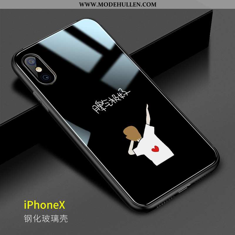 Hülle iPhone X Kreativ Glas Persönlichkeit Handy Einfach Schwer Weiße