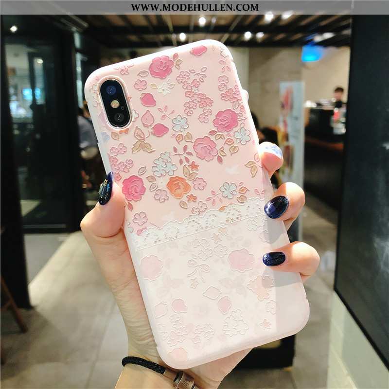 Hülle iPhone X Weiche Silikon Case Rosa Mini Neu Hängende Verzierungen