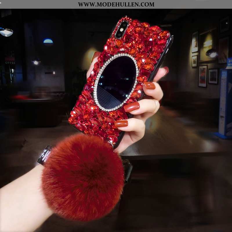 Hülle iPhone Xs Max Luxus Trend Rot Handy Netto Rot Strass Rote