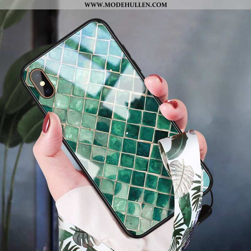 Hülle iPhone Xs Max Silikon Glas Trend Handy Neu Grün