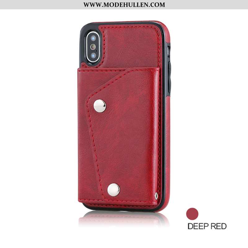 Hülle iPhone Xs Mode Hängende Verzierungen Alles Inklusive Kreativ Anti-sturz Kartentaschen Rote