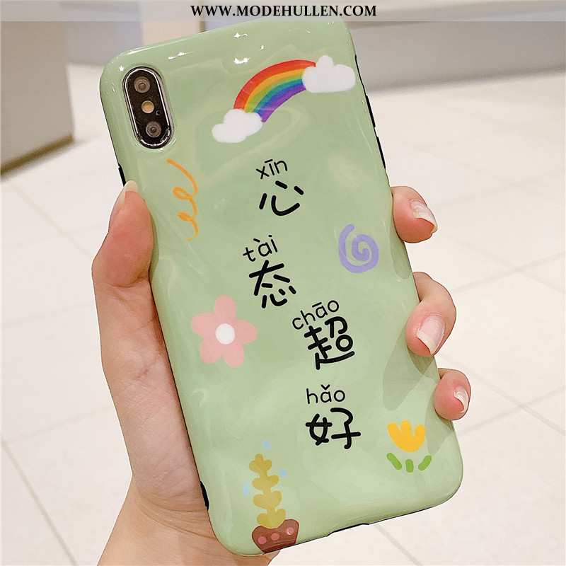 Hülle iPhone Xs Persönlichkeit Weiche Handy Chinesische Art Neu Liebhaber Grün