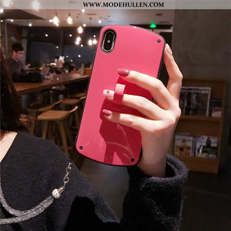 Hülle iPhone Xs Weiche Anti-sturz Einfarbig Handy Neu Rot Rote