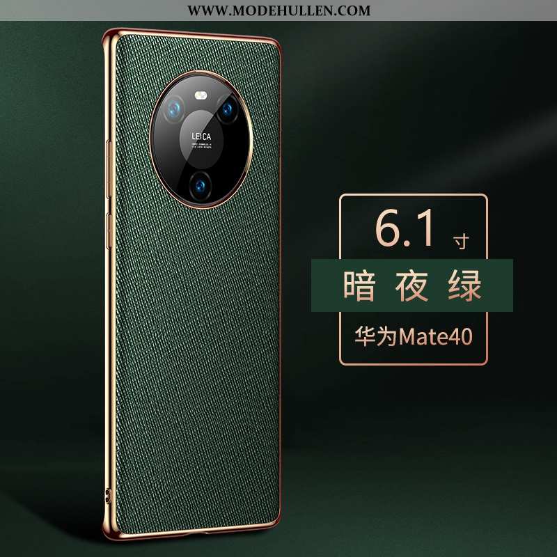 Hülle Huawei Mate 40 Luxus Echt Leder Schutz High-end Handy Alles Inklusive Lila