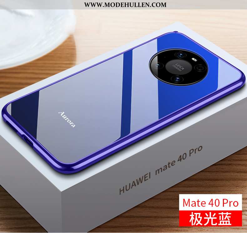 Hülle Huawei Mate 40 Pro Metall Schutz Dünne Netto Rot Case Super Grenze Blau
