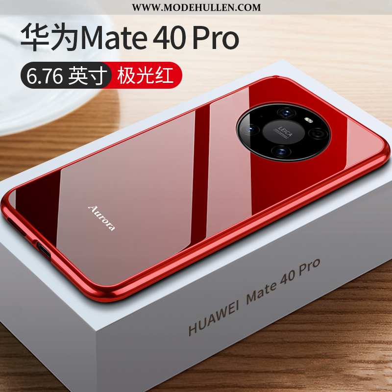 Hülle Huawei Mate 40 Pro Metall Schutz Dünne Netto Rot Case Super Grenze Blau