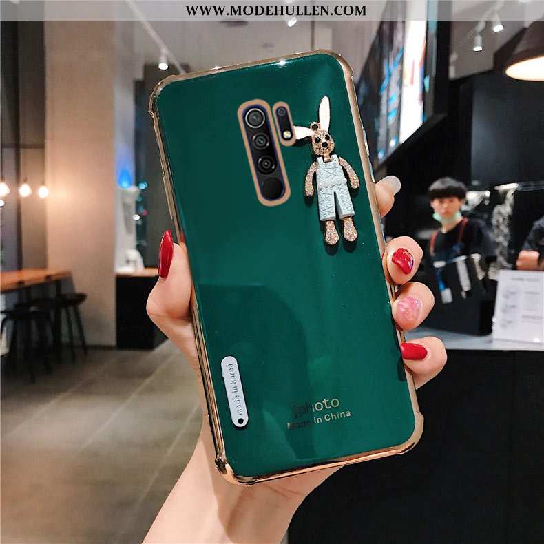 Hülle Xiaomi Redmi 9 Strasssteinen Persönlichkeit Schutz Einfach Grün Handy Case