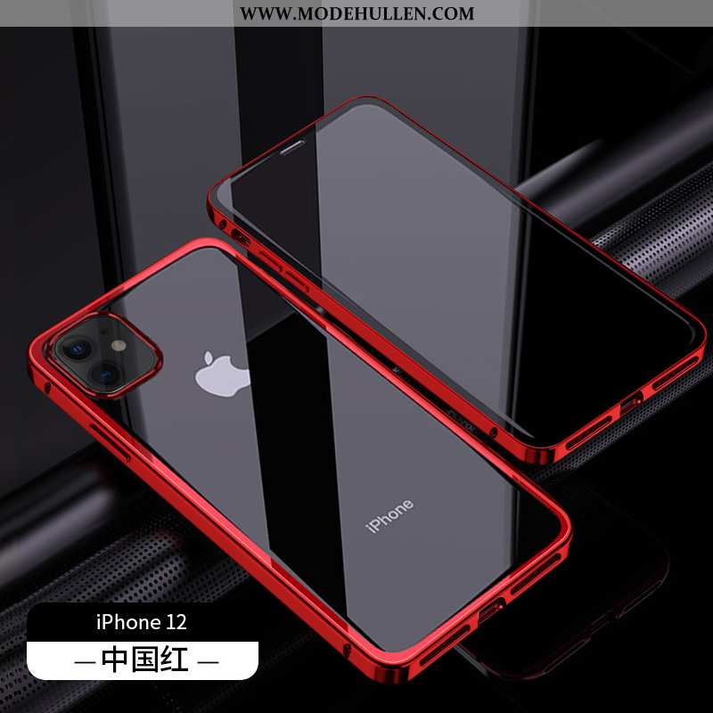 Hülle iPhone 12 Luxus Transparent Magnetismus High-end Rot Anti-sturz Handy Rote