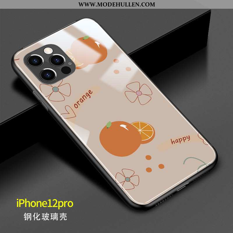 Hülle iPhone 12 Pro Nette Silikon Glas Einfach Neu Handy Alles Inklusive Orange